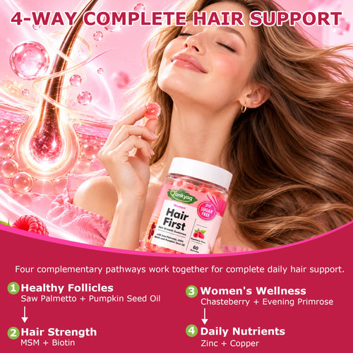 Hair Growth Gummies for Women, Saw Palmetto, Pumpkin Seed Oil & MSM