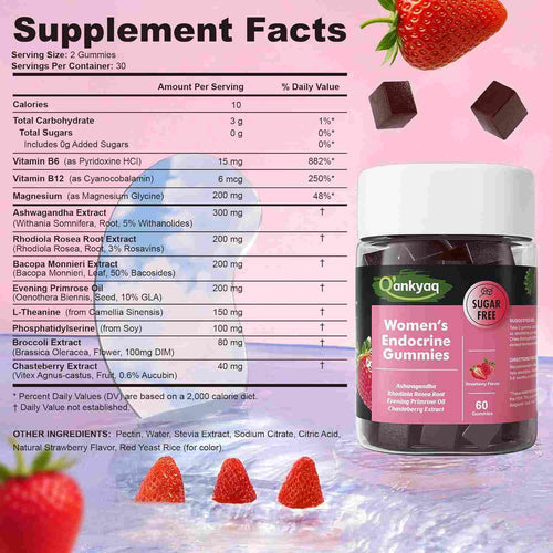 women's endocrine gummies supplement facts