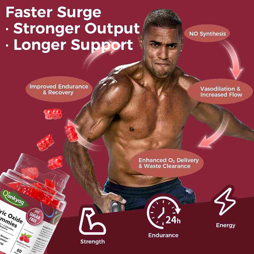 Q'ankyaq Nitric Oxide Gummies, Beet Root Extract, L-Citrulline & L-Arginine | Nitric Oxide Booster for Men & Women, Energy & Endurance Support, Circulation Support, Sugar Free, 60 Counts