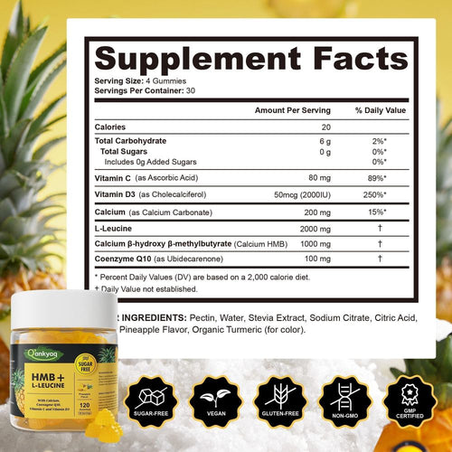 HMB and L-leucine gummies supplement facts