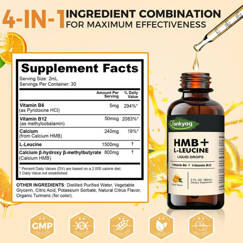 HMB and L-Leucine liquid drops supplement facts