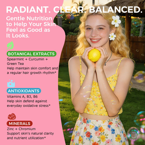 Spearmint Supplement Gummies for Women & Teen Girls, Pure Complexion, 60ct